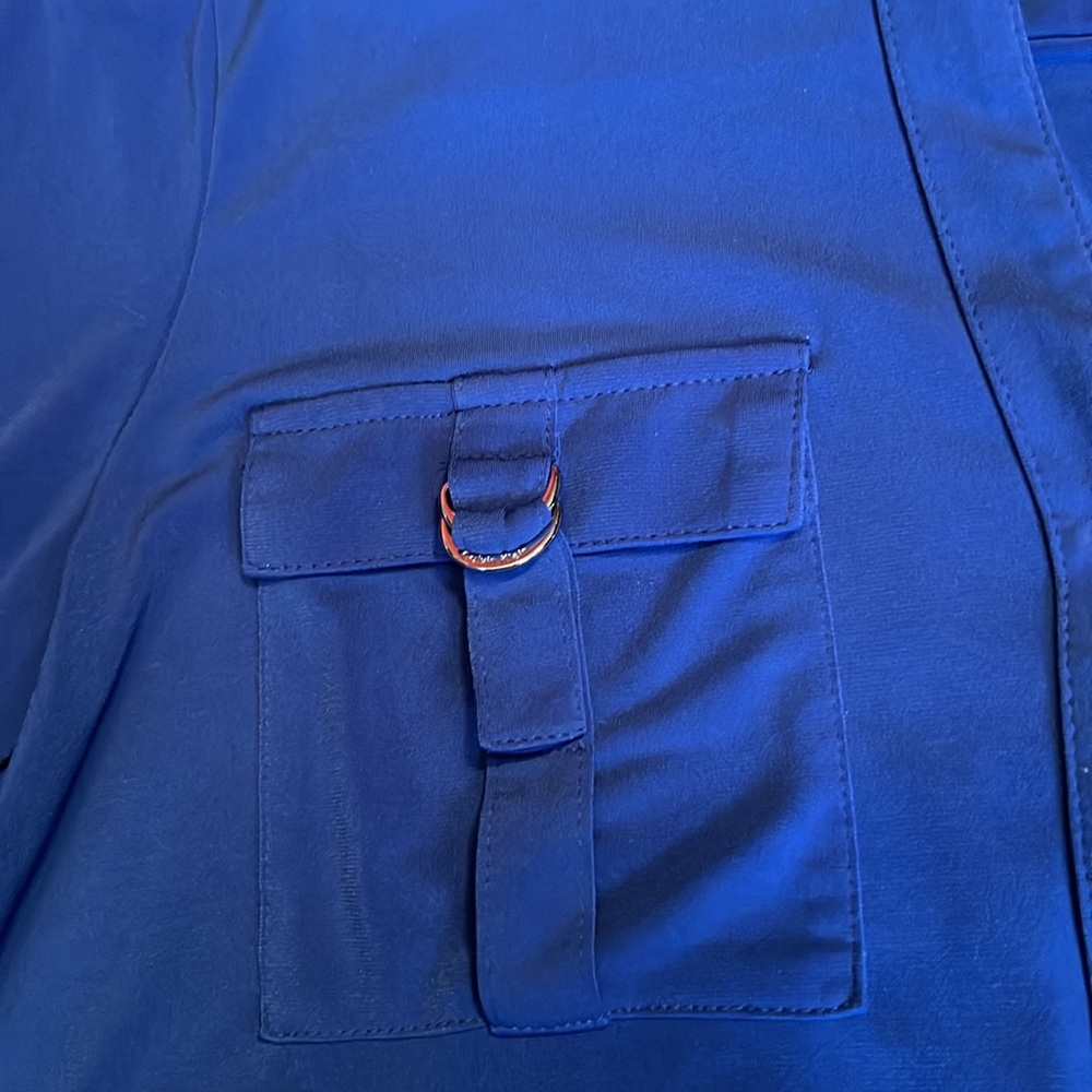 EUC Calvin Klein royal blue dressy top with silver hardware - Picture 4 of 13